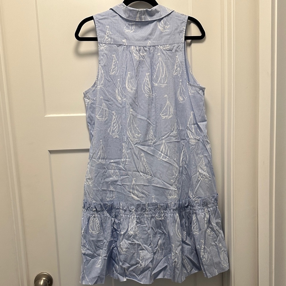 Lilly Pulitzer Light Blue Sailboat Tiered Sleeveless Dress - Picture 7 of 8